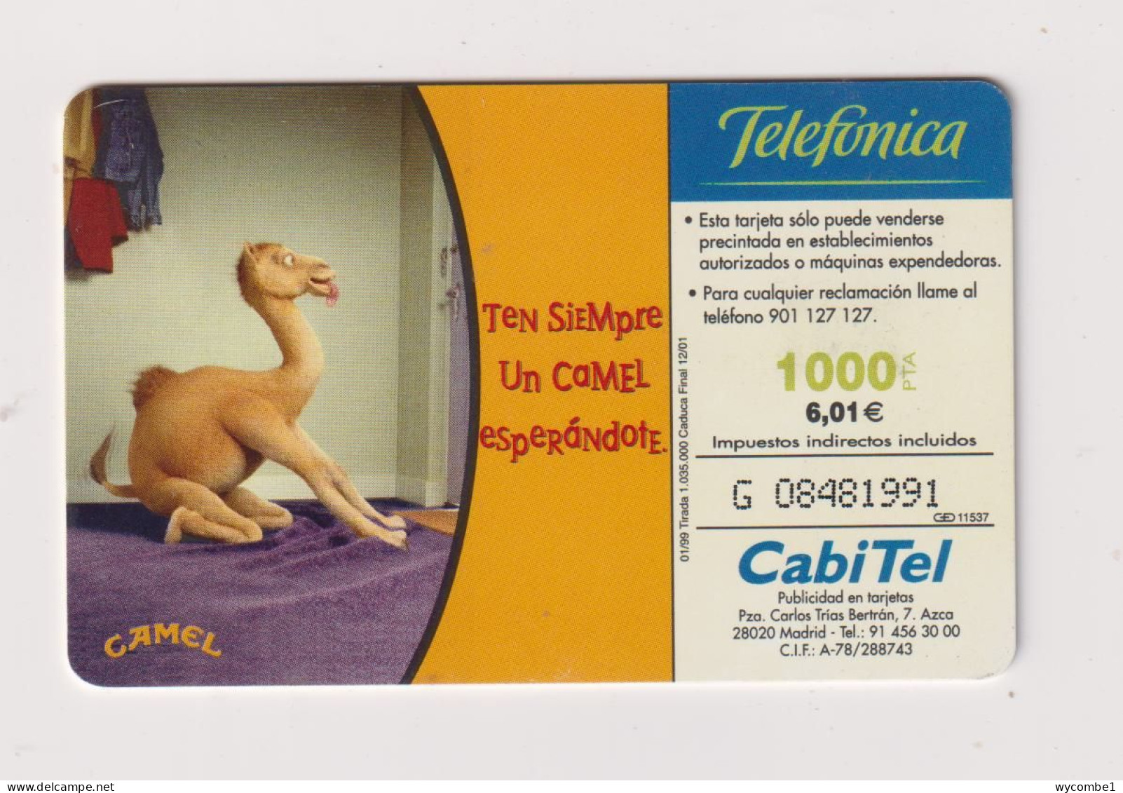 SPAIN - Camel Chip Phonecard - Commemorative Advertisment