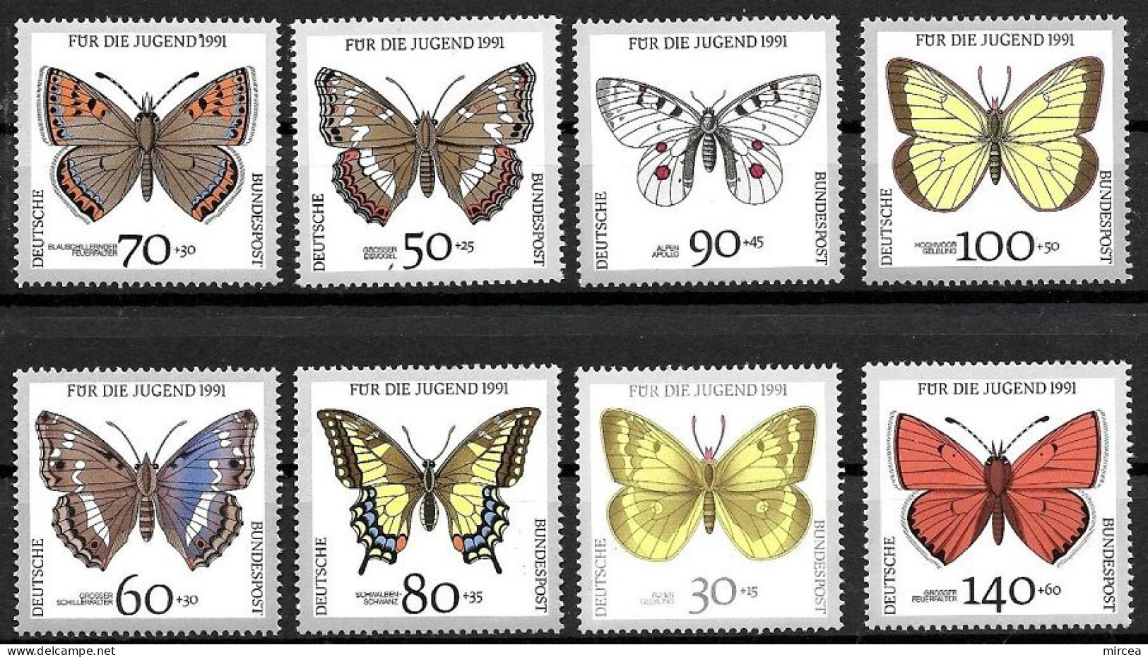 C5281 - Allemagne 1991 - Papillons 8v.neufs** - Neufs