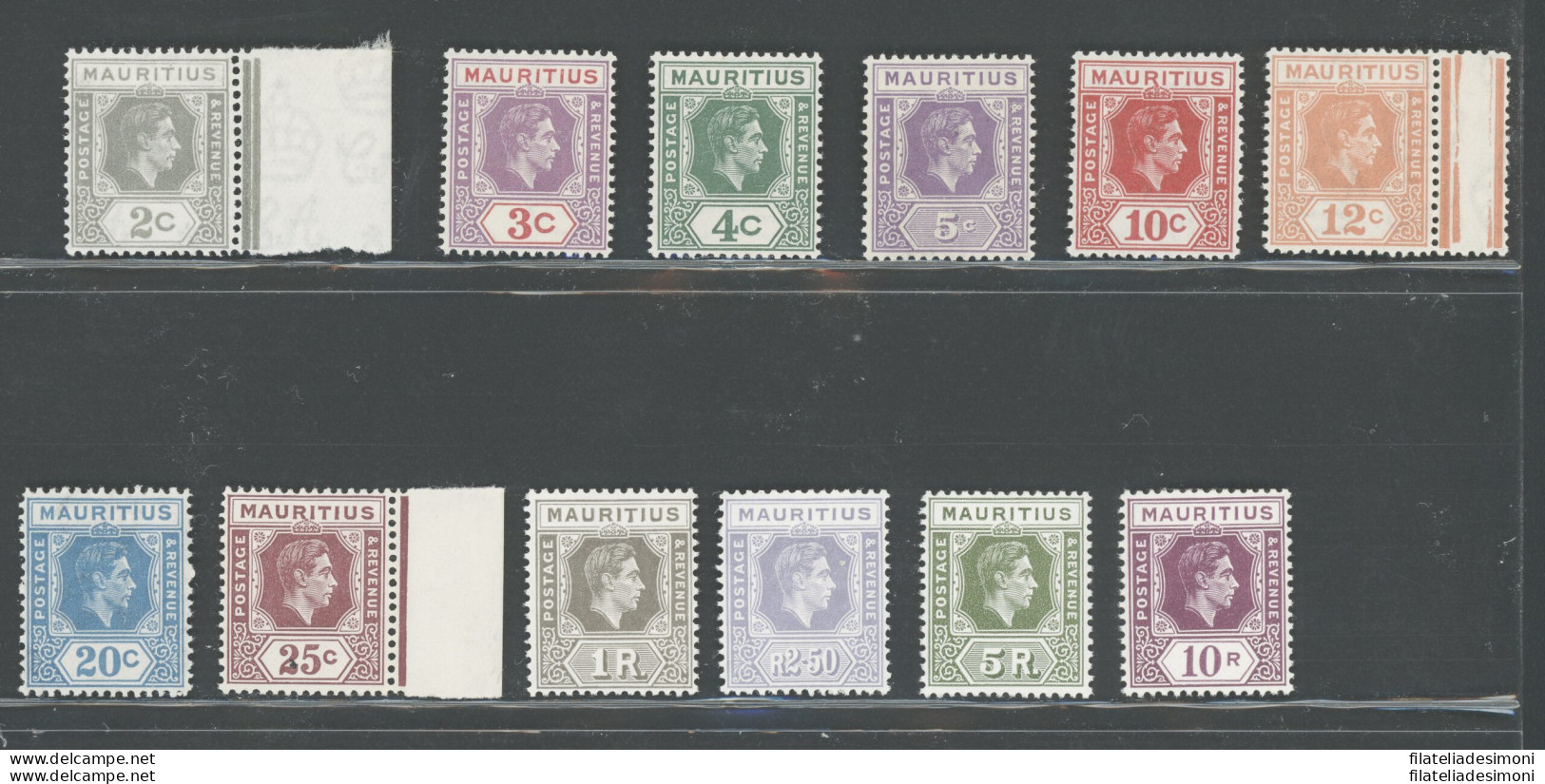 1938-49 MAURITIUS, Stanley Gibbons N. 252/63a, 12 Valori - Serie Completa - MNH** - Autres & Non Classés