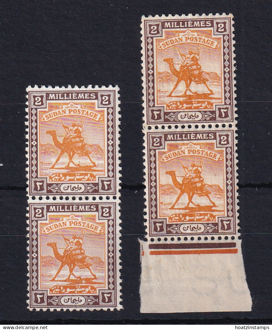 Sdn: 1927/41   Arab Postman    SG38 / 38b    2m    [Ordinary And Chalk]  MH Pairs - Soedan (...-1951)