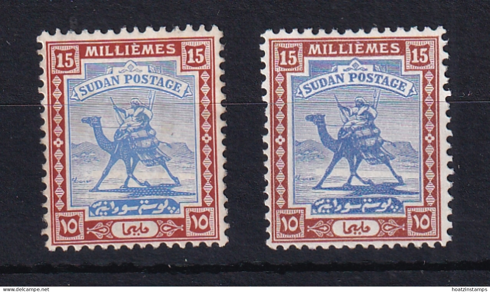 Sdn: 1927/41   Arab Postman    SG43 / 43b    15m    [Ordinary And Chalk]  MH - Sudan (...-1951)