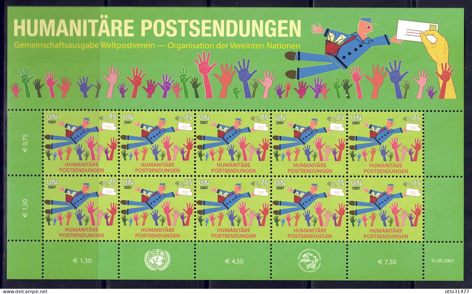 UNO Wien 2007 - Postsendungen, Nr. 512 Im Kleinbogen, Postfrisch ** / MNH - Ungebraucht