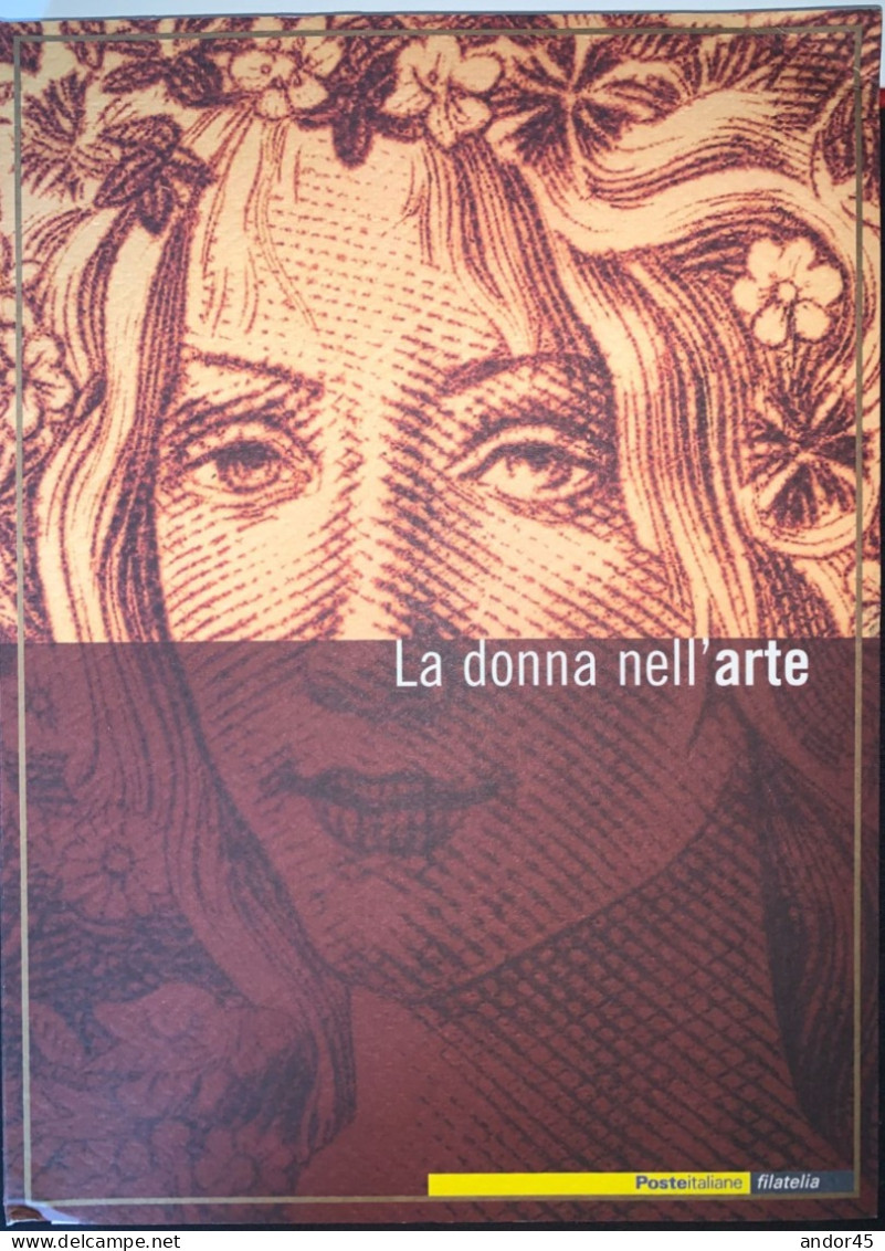 FOLDER  AD ANELLI "LA DONNA NELL'ARTE" CON ALL'INTERNO DIESCI BUSTE FDC DI DIVERSI VALORI + UNDICI CARTOLINE CON DIVERSI - Folder