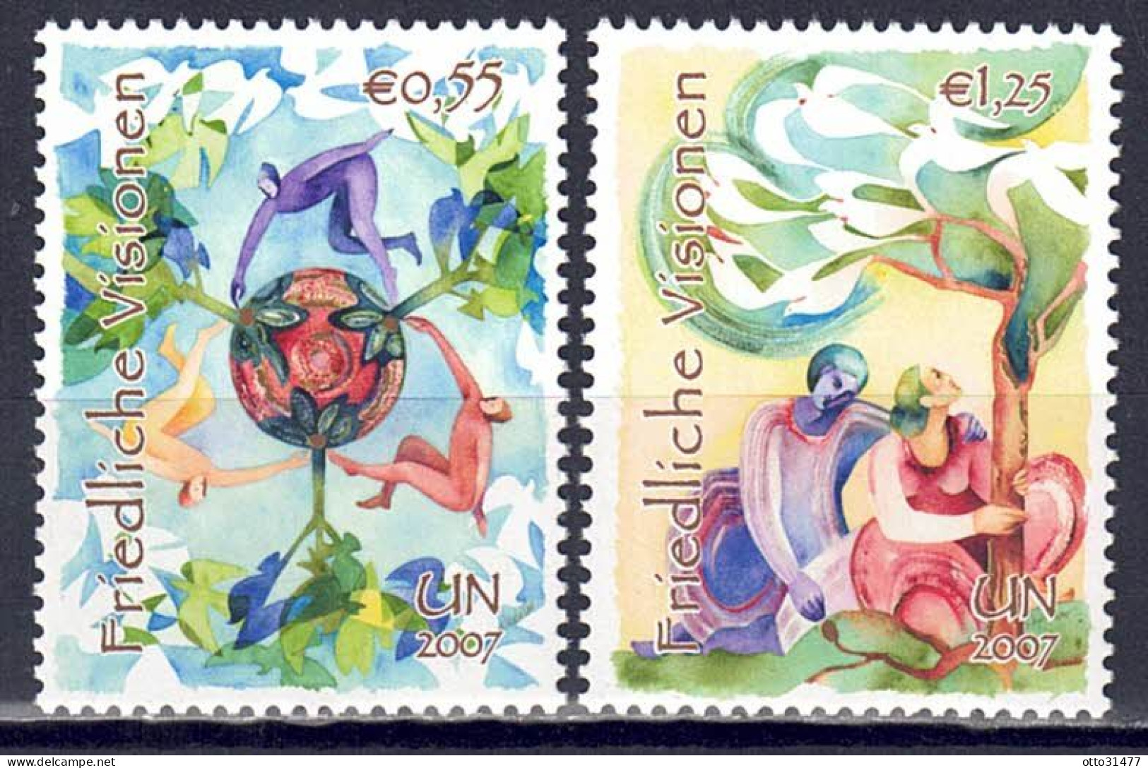 UNO Wien 2007 - Friedliche Visionen, Nr. 502 - 503, Postfrisch ** / MNH - Nuovi