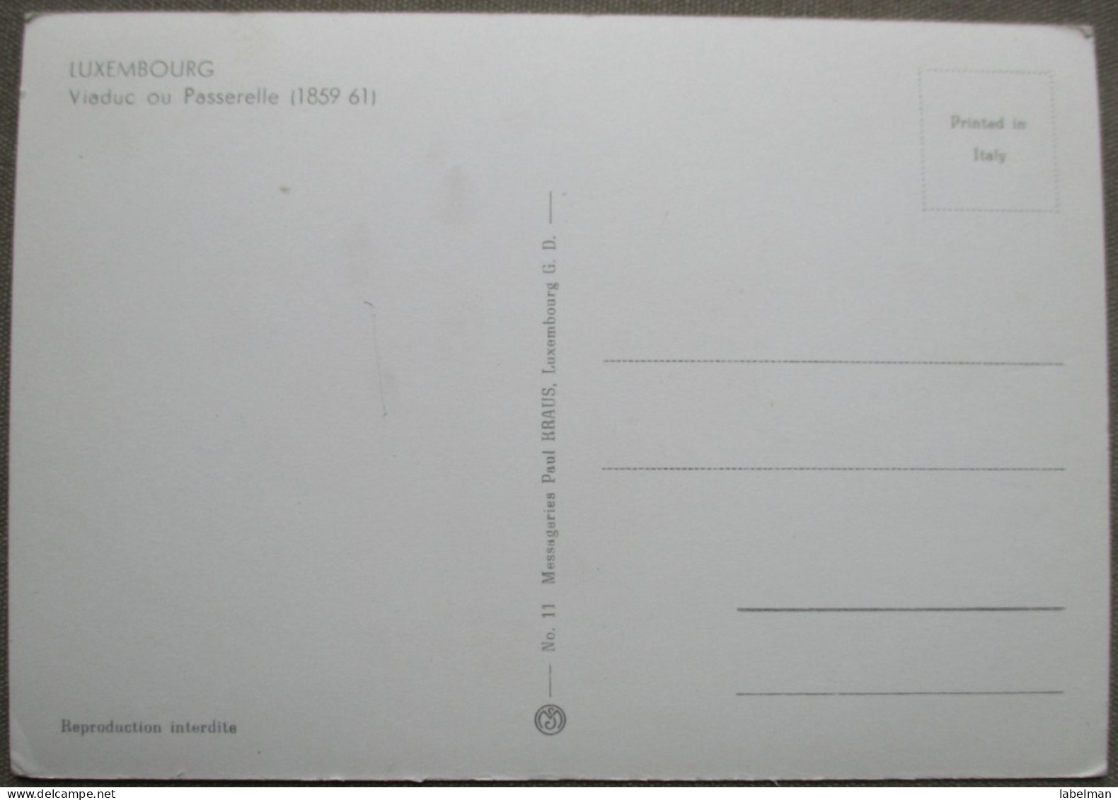 GRAND DUCHE DE LUXEMBOURG PONT BRIDGE VIADUCT PASSERLLE CARD POSTCARD CARTOLINA CARTE POSTALE ANSICHTSKARTE POSTKARTE - Bourscheid