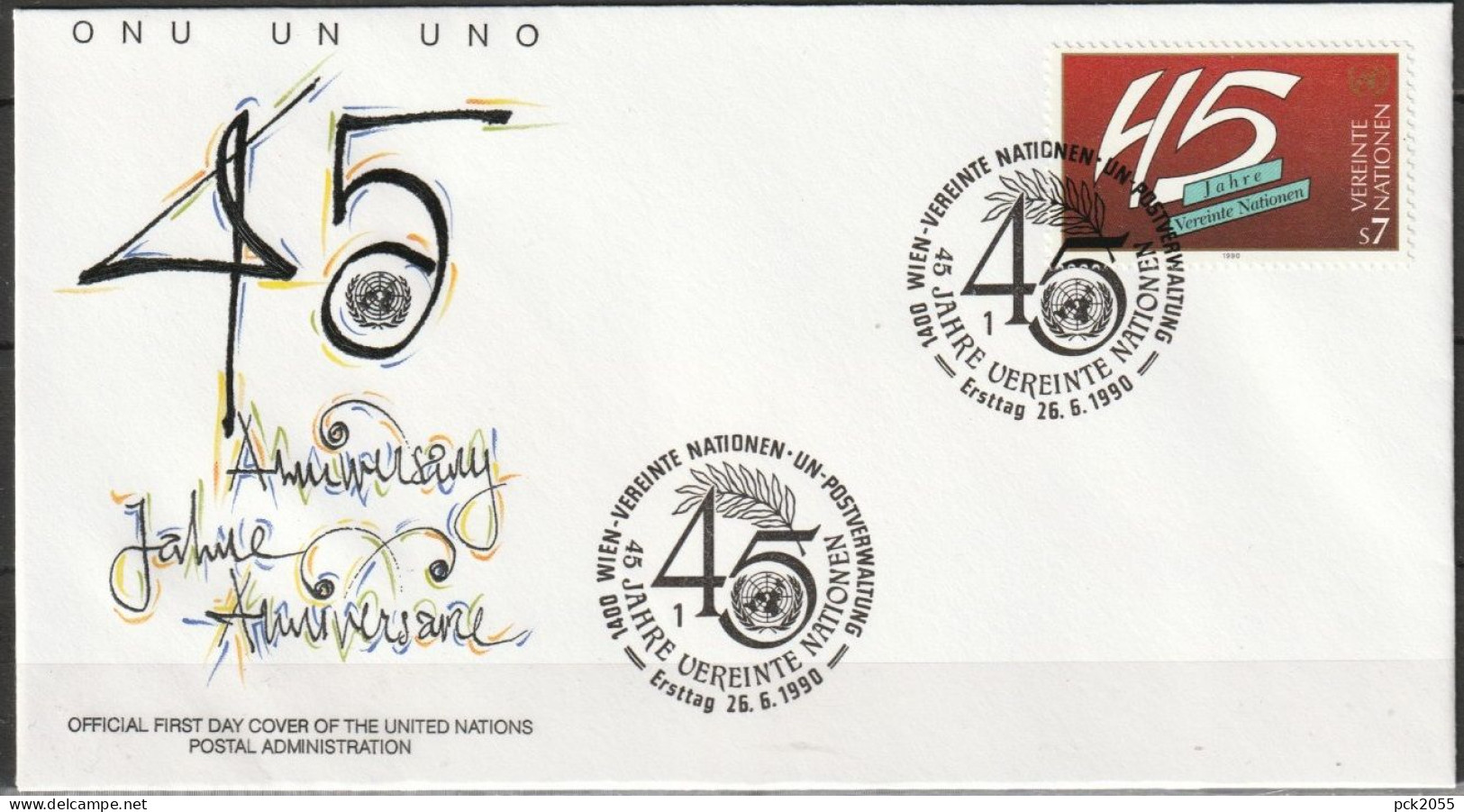 UNO Wien 1990 FDC Mi-Nr.104 45 Jahre UNO ( D 3178)  Günstige Versandkosten - FDC