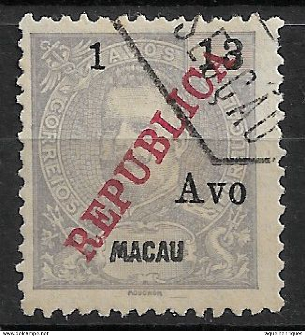 MACAU 1913 D. CARLOS I SURCHARGED 1/13R USED (NP#70-P12-L7) - Oblitérés