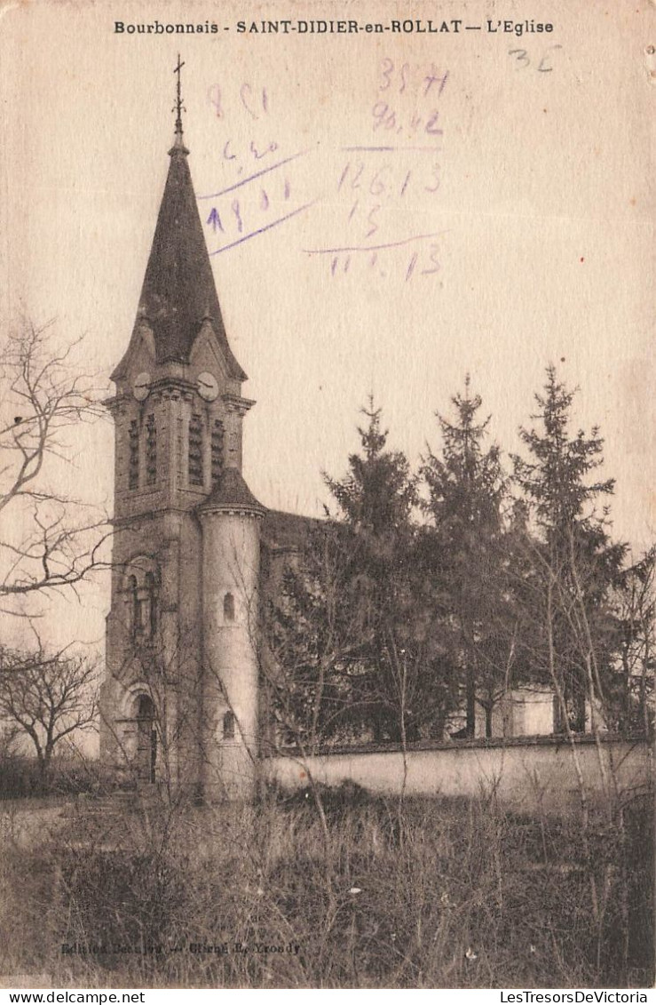 FRANCE - Bourbonnais - Saint Didier En Rollat - Vue Générale De L'église - Carte Postale Ancienne - Moulins