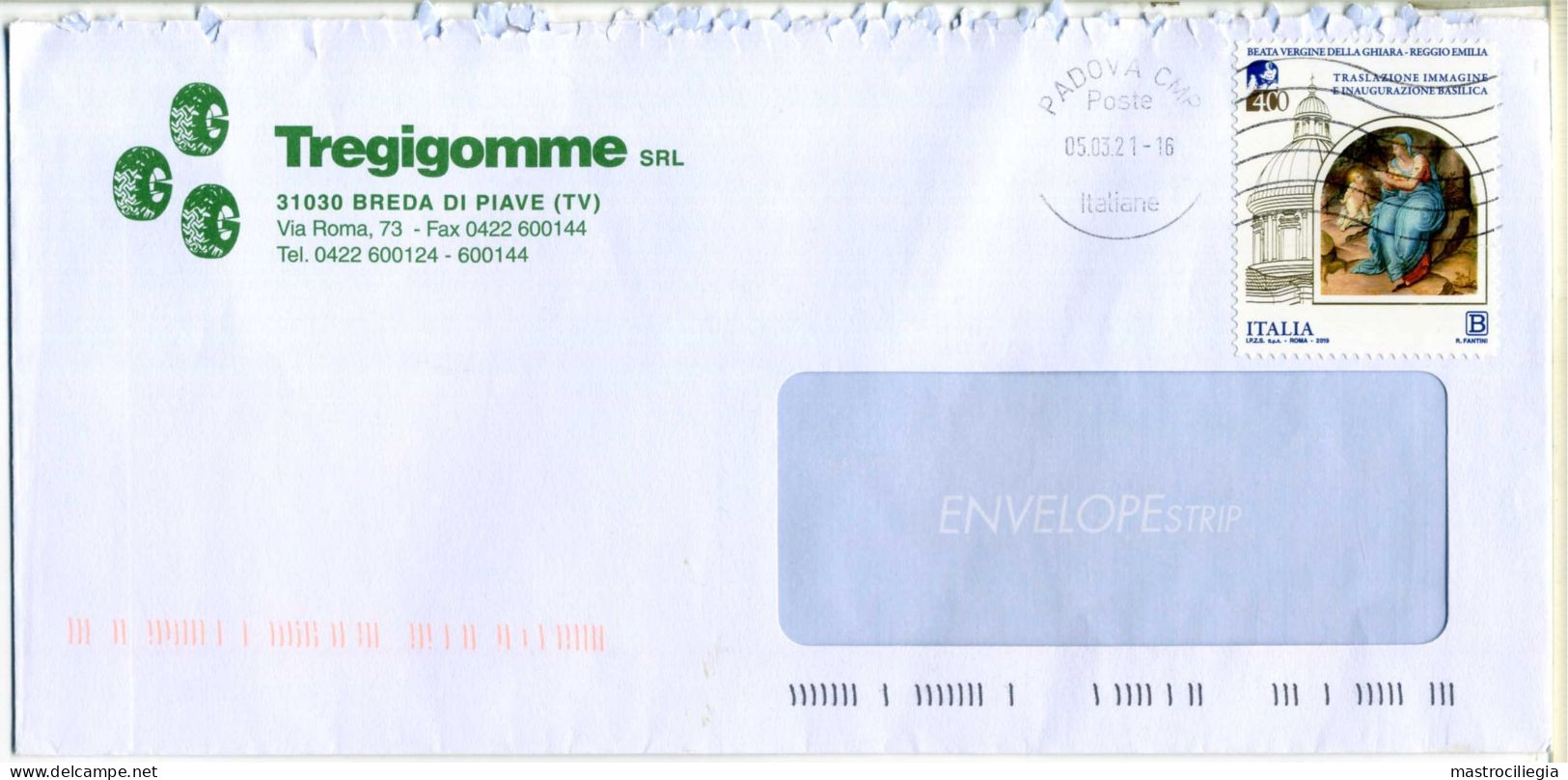 ITALIA 2019 Beata Vergine Della Ghiara Su Busta Commerciale - 2011-20: Storia Postale