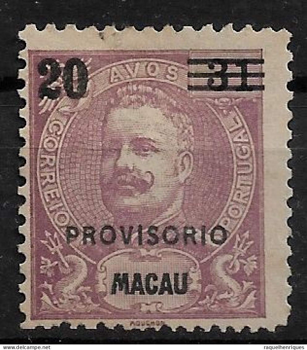 MACAU 1900 D. CARLOS I SURCHARGED Ovp. PROVISORIO MH NG (NP#70-P12-L8) - Gebruikt
