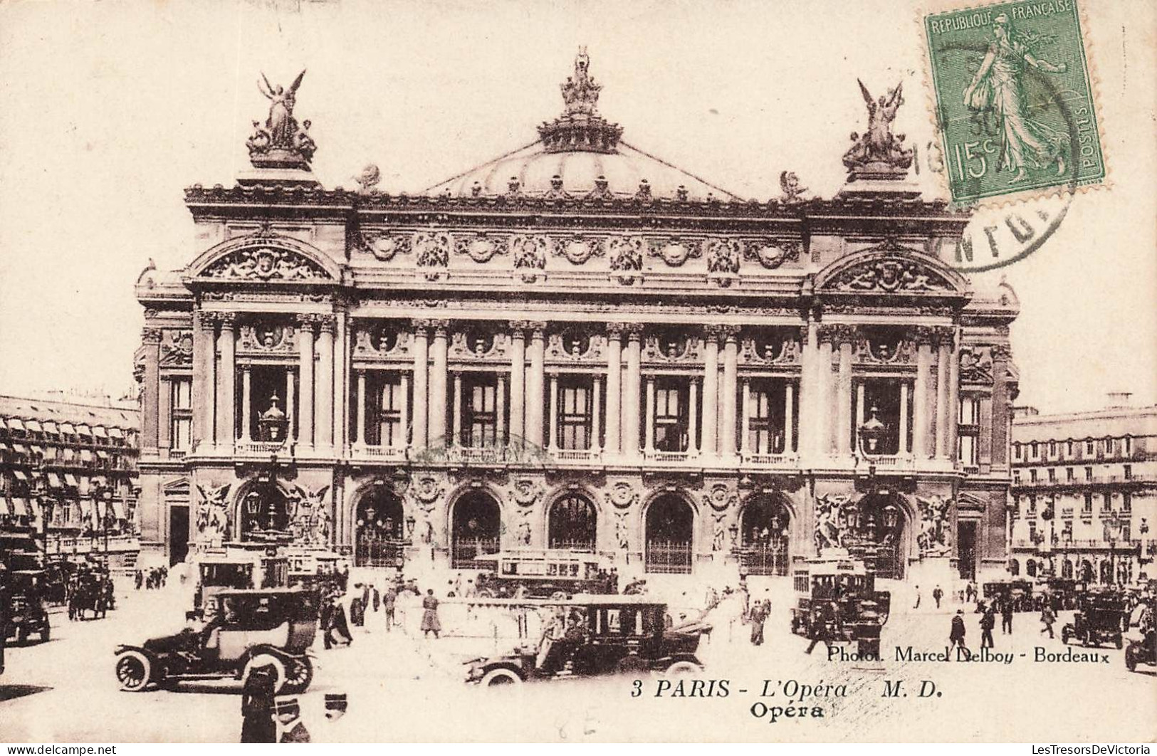 FRANCE - Paris - Vue Panoramique De L'opéra M D - Opéra - Animé - Phot Marcel Delboy - Carte Postale Ancienne - Kerken