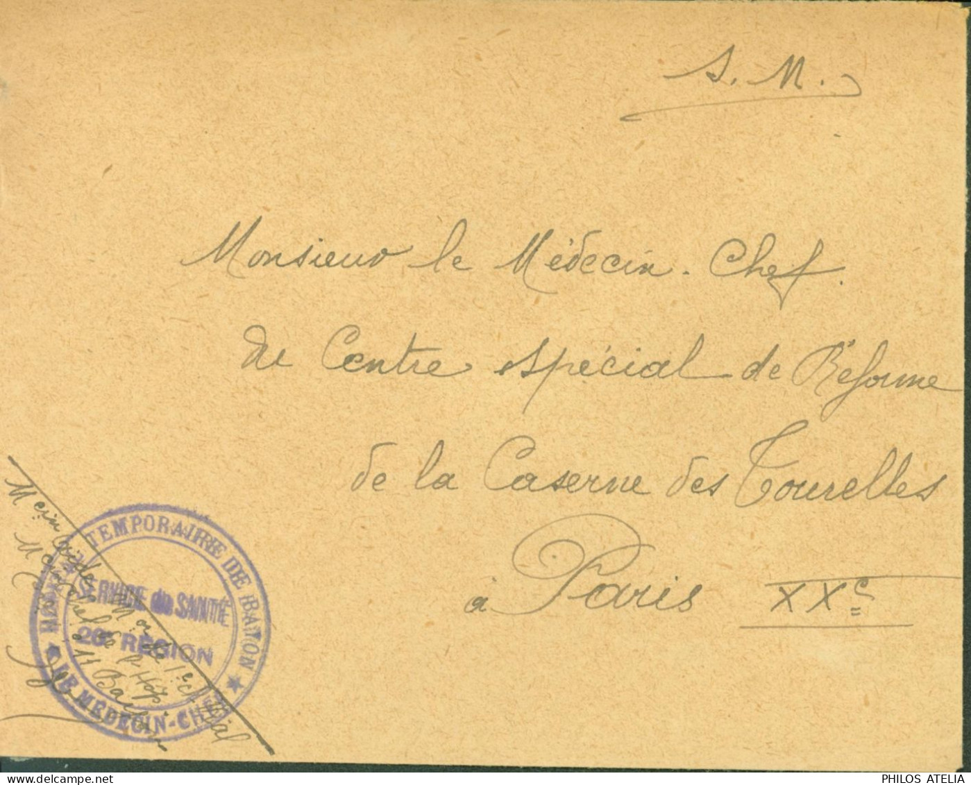 Guerre 14 Meurthe Et Moselle FM Cachet Hôpital Temporaire De Bayon Médecin Chef Service De Santé 20e Région - Guerre De 1914-18