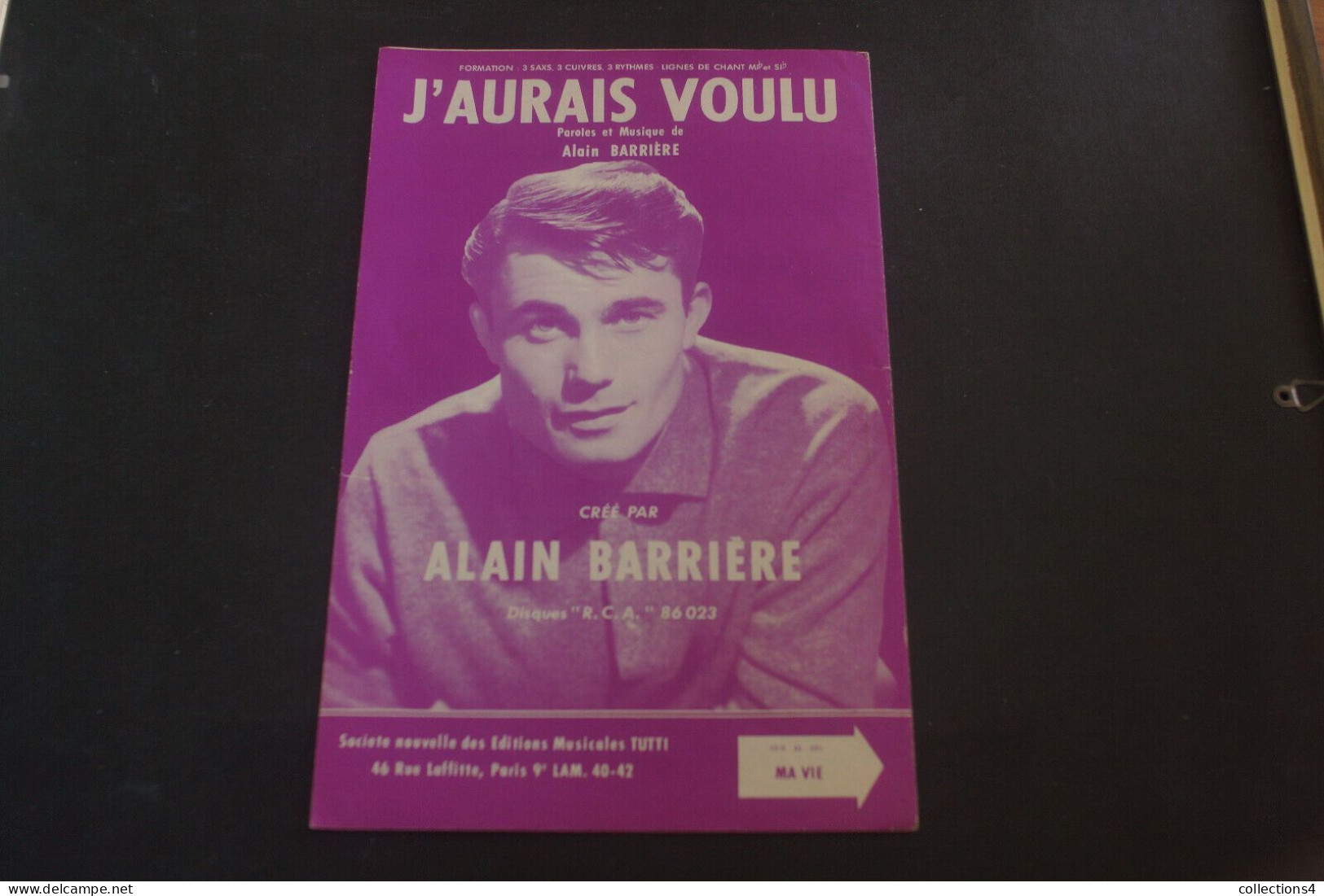 ALAIN BARRIERE MA VIE J AURAIS VOULU. PARTITION DE 1964 CONTREBASSE GUITARE - Autres & Non Classés