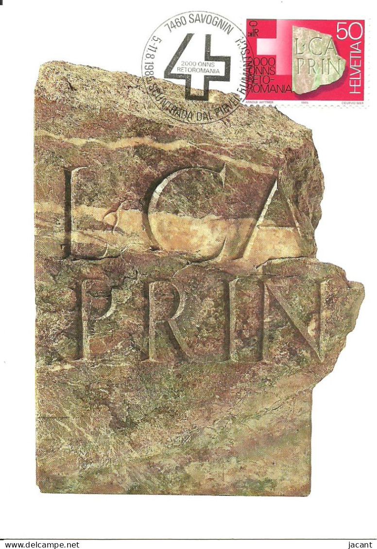 Carte Maximum - Suisse - 2000 Ans Retoromania - Inscription L. Caesar - Cartoline Maximum
