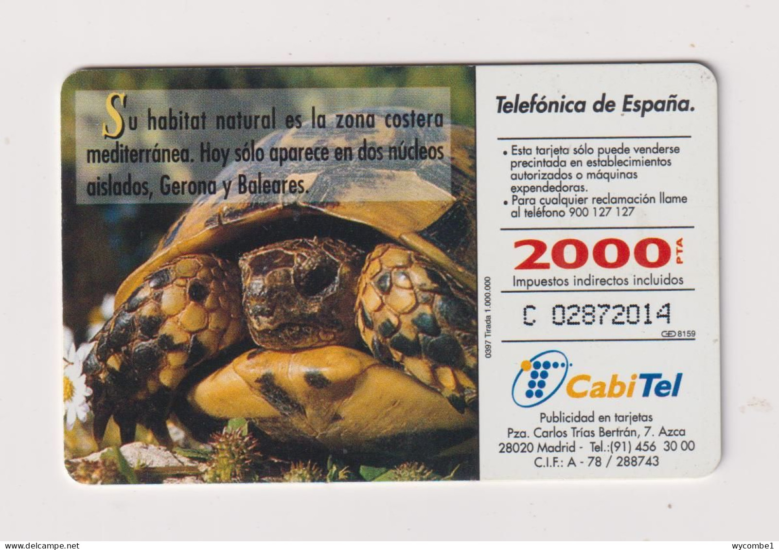 SPAIN - Hermanns Tortoise Chip Phonecard - Werbekarten