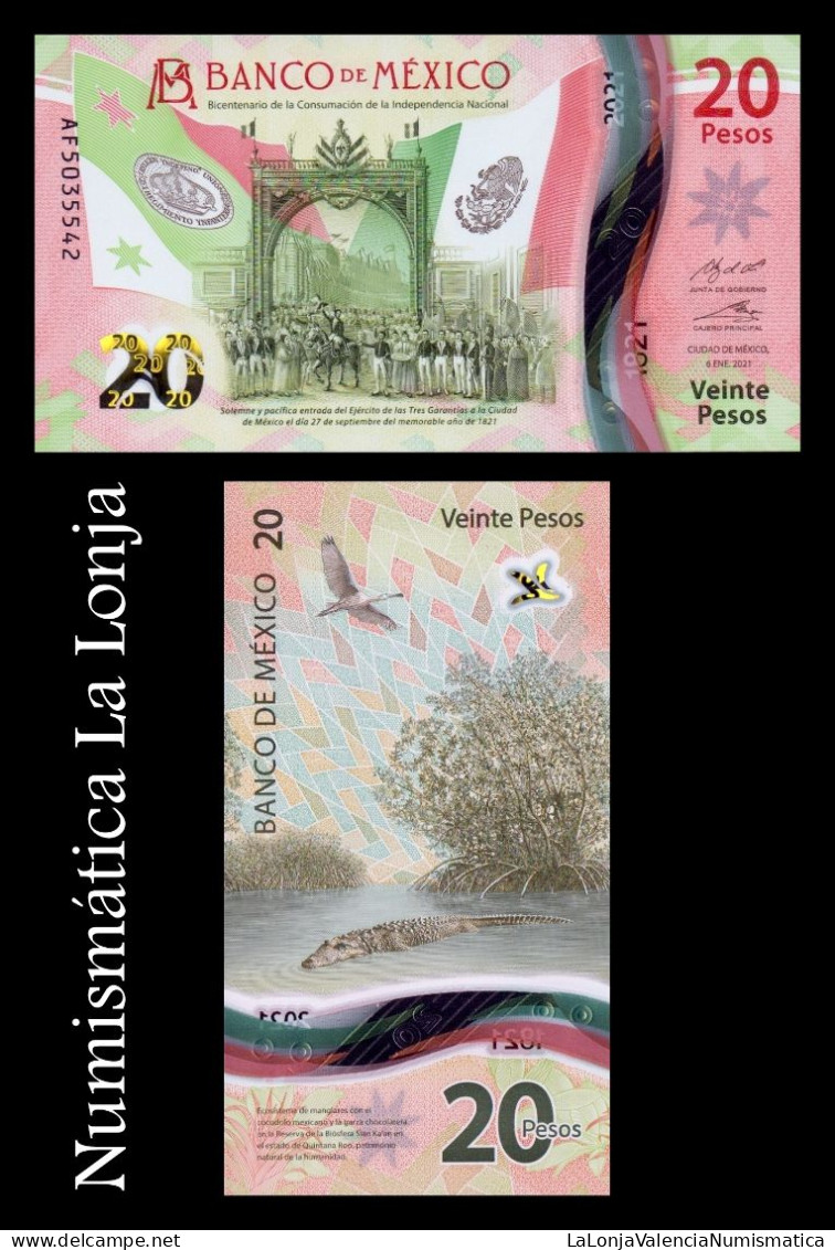 México 20 Pesos Commemorative 2021 Pick 132a Sign 2 Polymer Sc Unc - Mexique