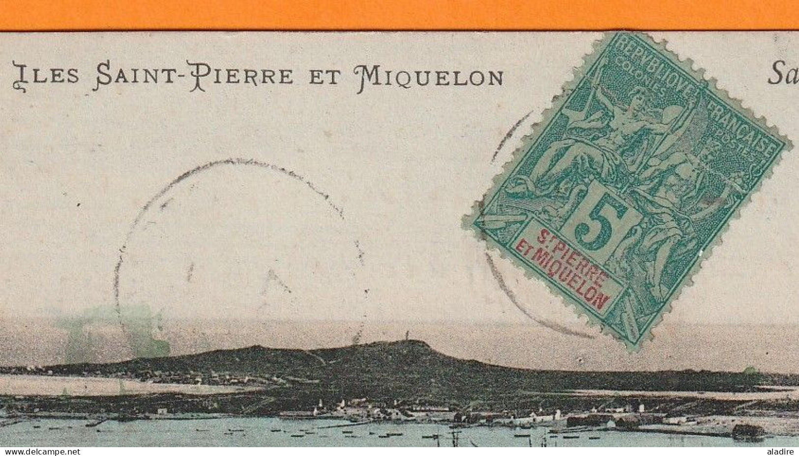1907 - SPM - Timbre à 5 Centimes Groupe Sage Sur CP Colorisée Vers Le Havre - Panorama De La Ville Vue Du Nord - Cartas & Documentos