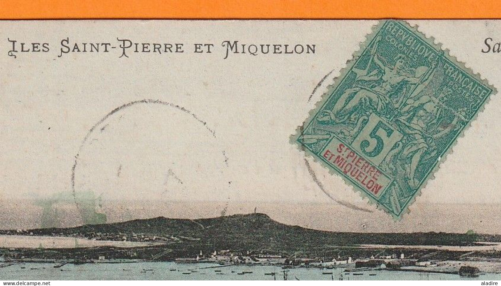 1907 - SPM - Timbre à 5 Centimes Groupe Sage Sur CP Colorisée Vers Le Havre - Panorama De La Ville Vue Du Nord - Covers & Documents