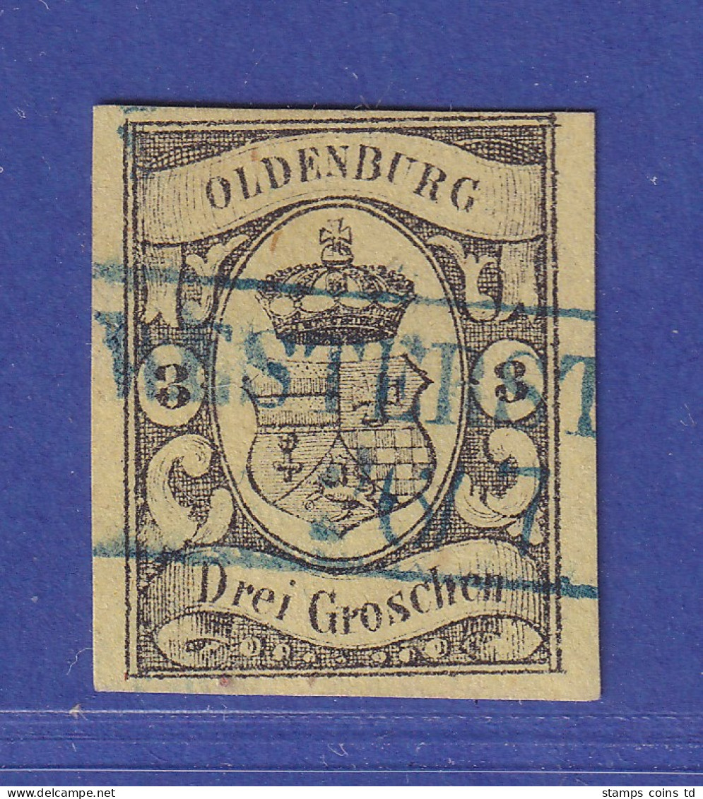 Oldenburg 1859 Wappen 3 Groschen Mi.-Nr. 8 Gestempelt Gepr. BRETTL - Oldenbourg