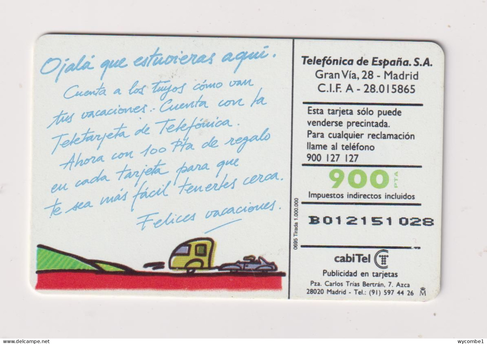 SPAIN - Happy Vacation Chip Phonecard - Commemorative Advertisment