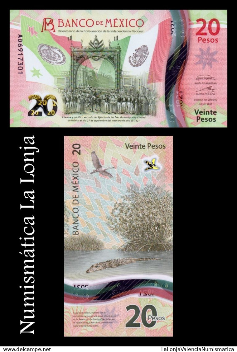 México 20 Pesos Commemorative 2021 Pick 132a Sign 4 Polymer Sc Unc - México