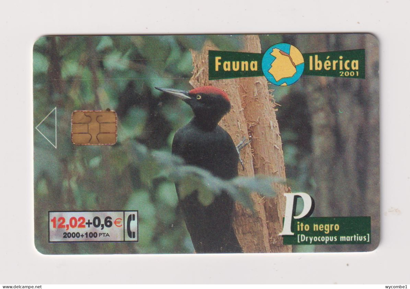 SPAIN - Black Woodpecker Chip Phonecard - Herdenkingsreclame