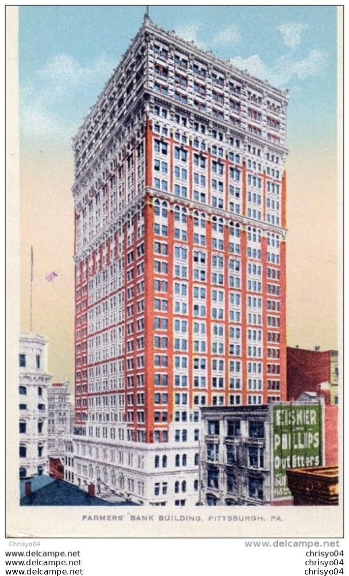 69Mq    USA Etats Unis Pittsburgh Farmer's Bank Building Cachet J.B. Brandt Hendricks Min. Au Verso - Pittsburgh