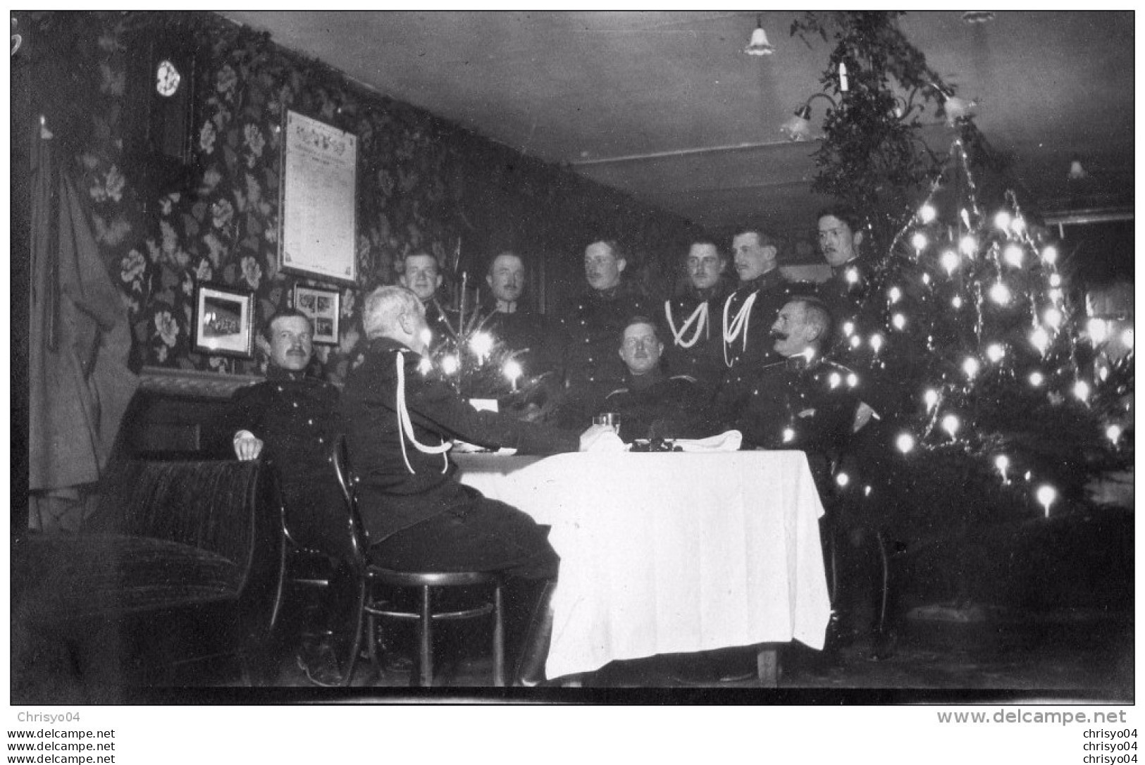 65Cu  Suisse Photo Guerre 14/18 Courroux Officiers Lors Des Fetes De Noel En Decembre 1914 - Autres & Non Classés