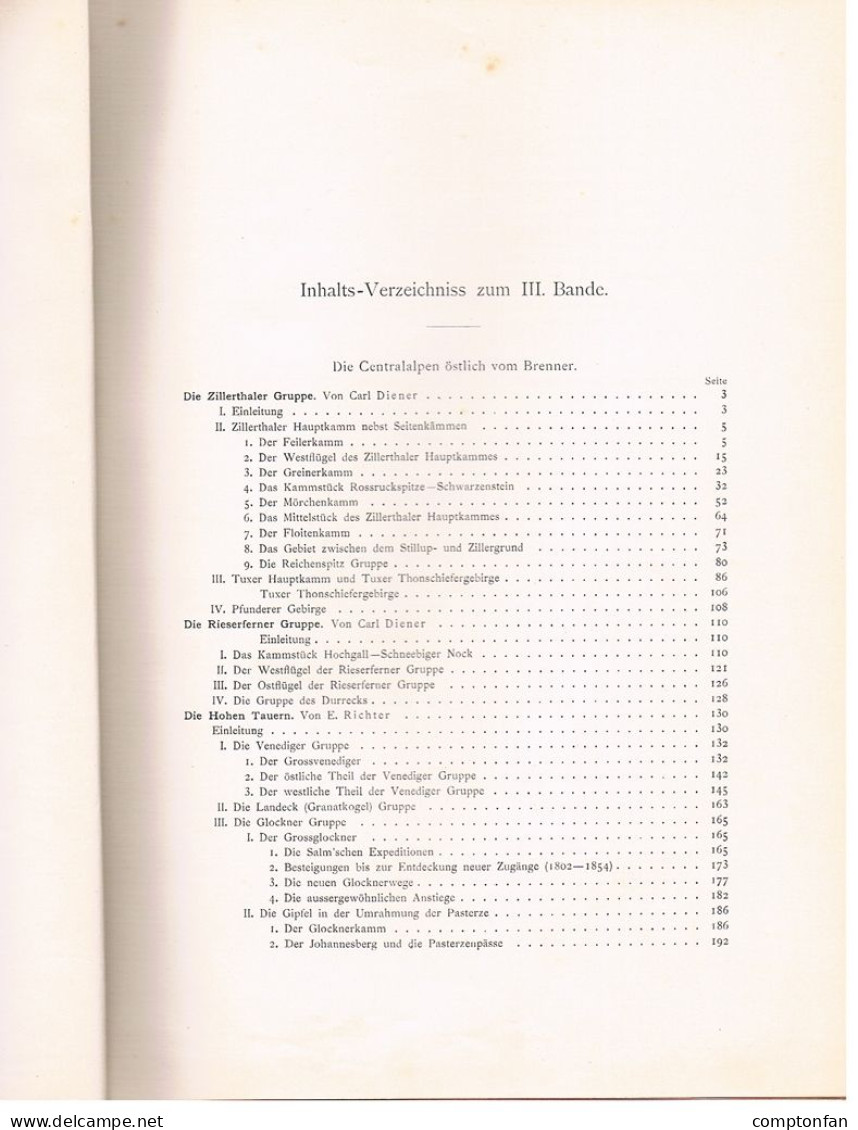 B100 889 Erschließung Der Ostalpen Alpenverein Alpinismus 3. Band 1894 !! - Old Books