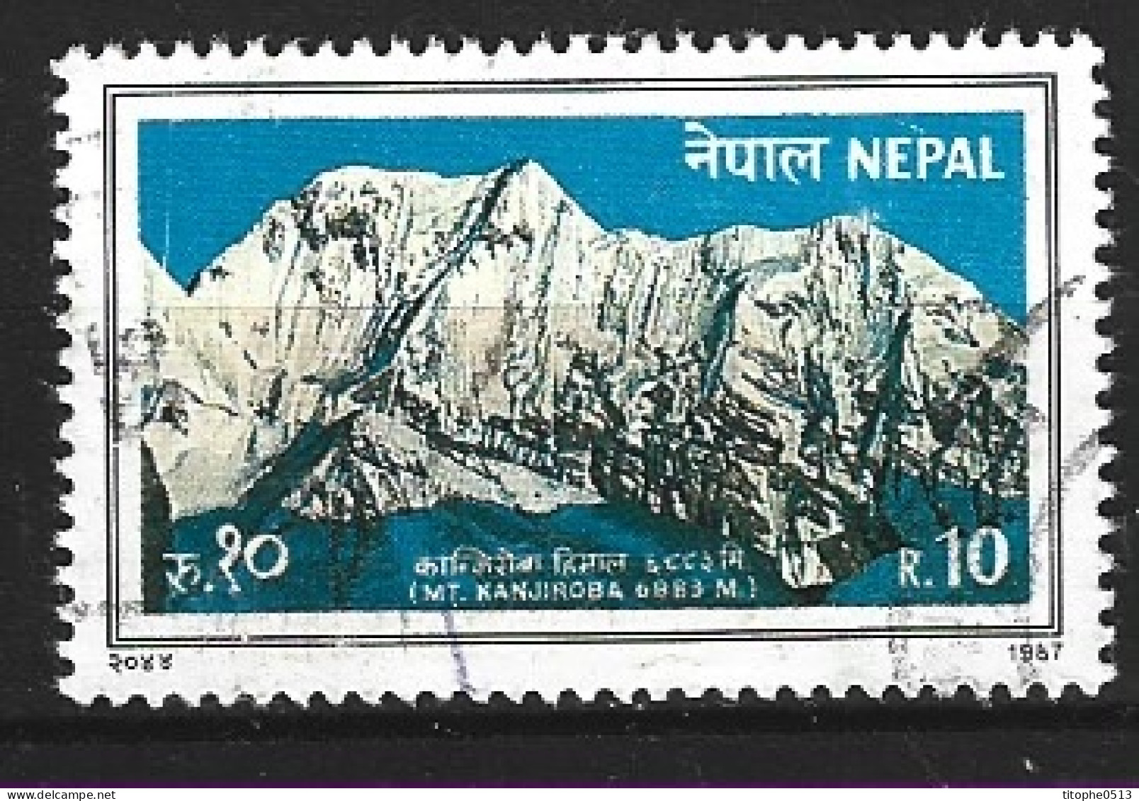 NEPAL. N°456 Oblitéré De 1987. Mont Kanjiroba. - Bergen