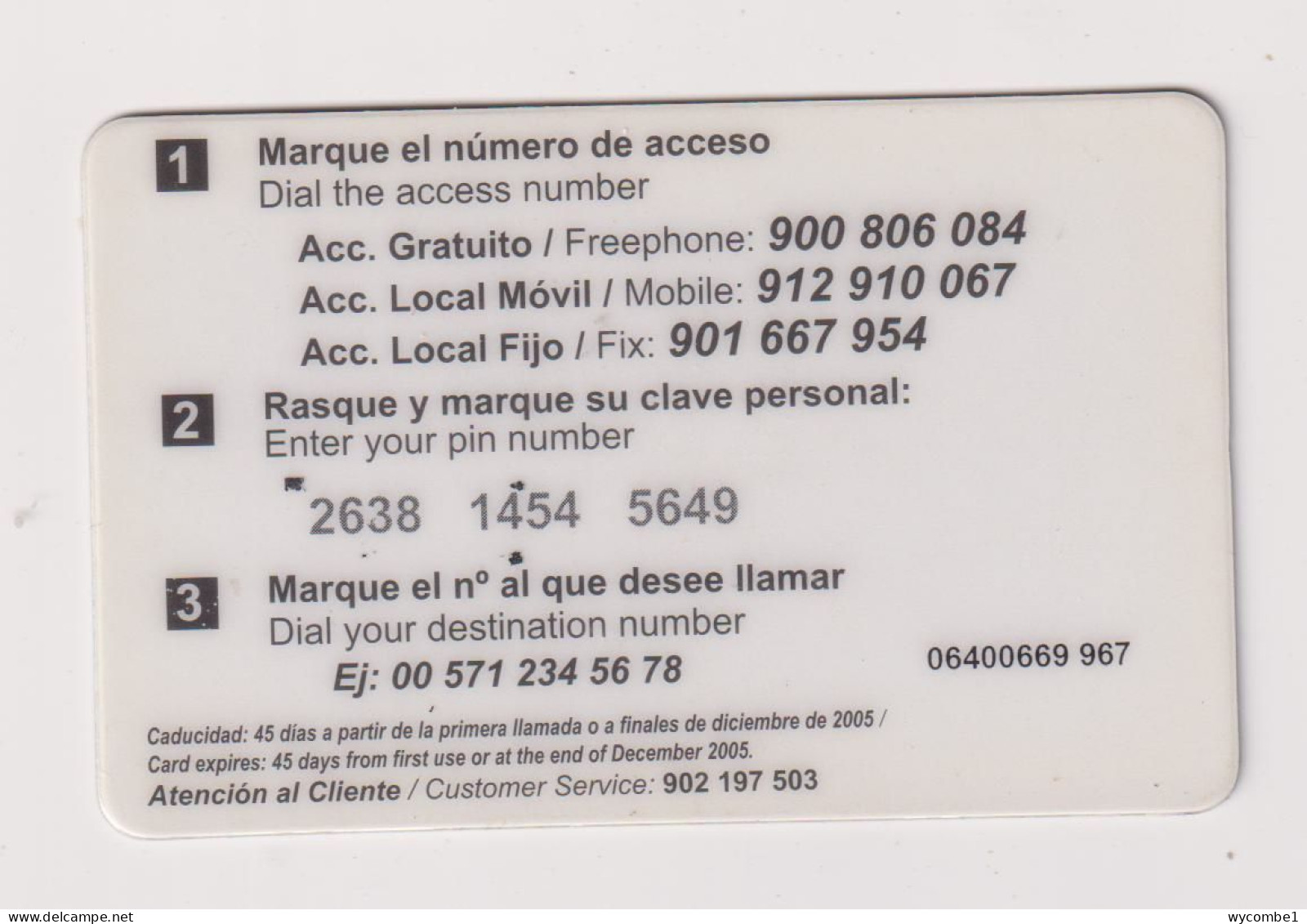 SPAIN - Eurodirect Remote Phonecard - Commemorative Advertisment