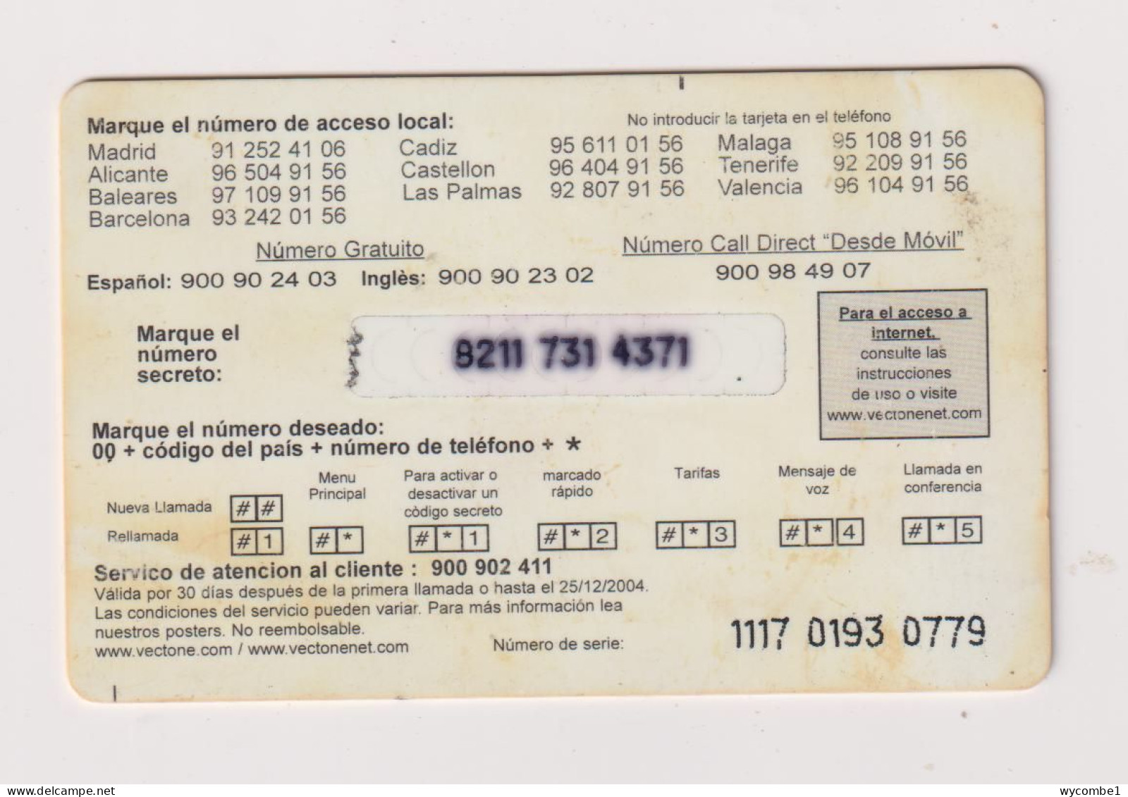 SPAIN - Eurocity Concorde Remote Phonecard - Werbekarten