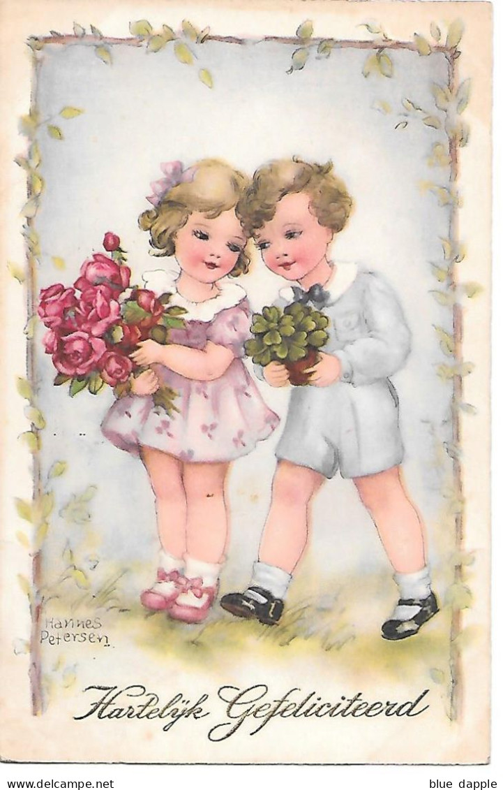 Illustrator - Hannes Petersen - Boy & Girl, Fille & Garçon, Ragazzo E Ragazza, Flowers, Clover, Fleurs - Petersen, Hannes