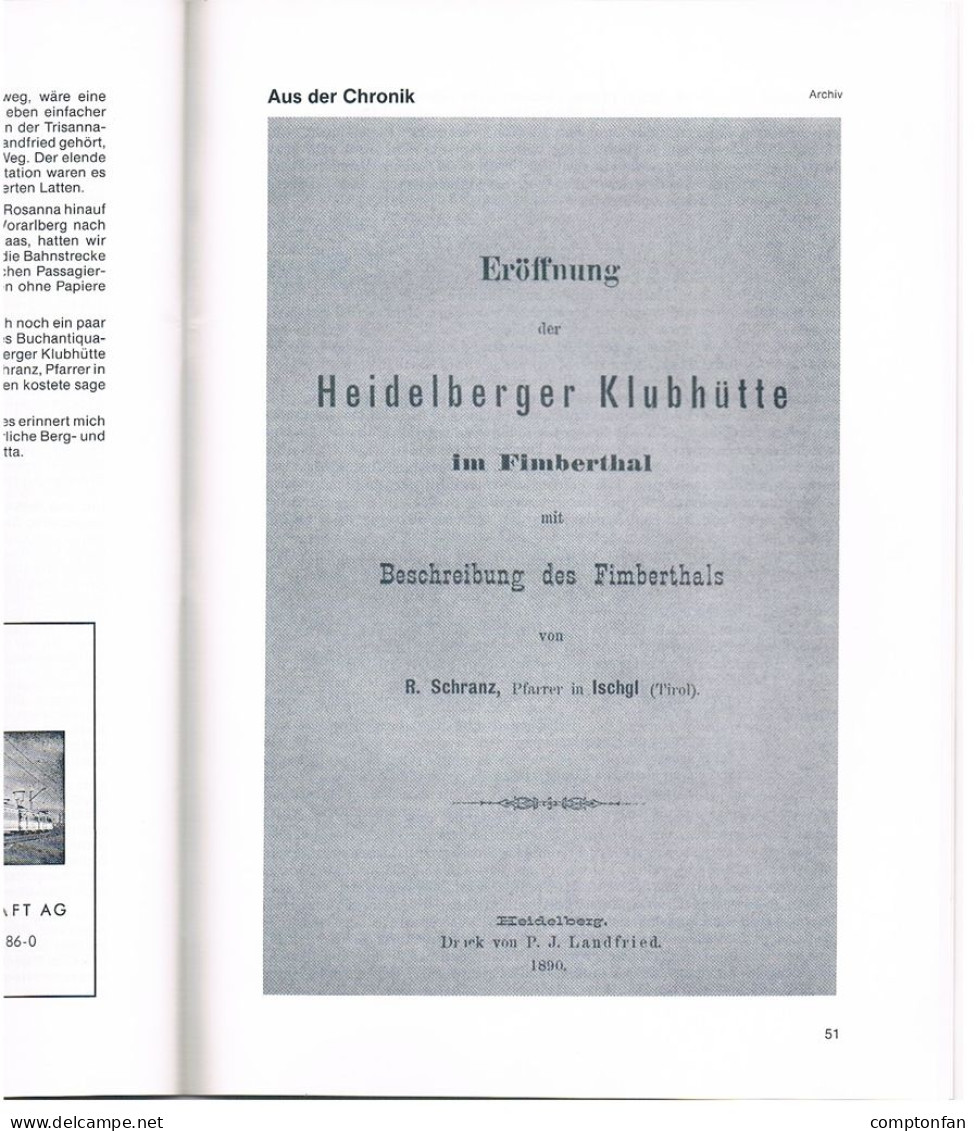 B100 893 100 Jahre Heidelberger Hütte 1889-1989 Alpenverein Sektion Heidelberg ! - Alte Bücher