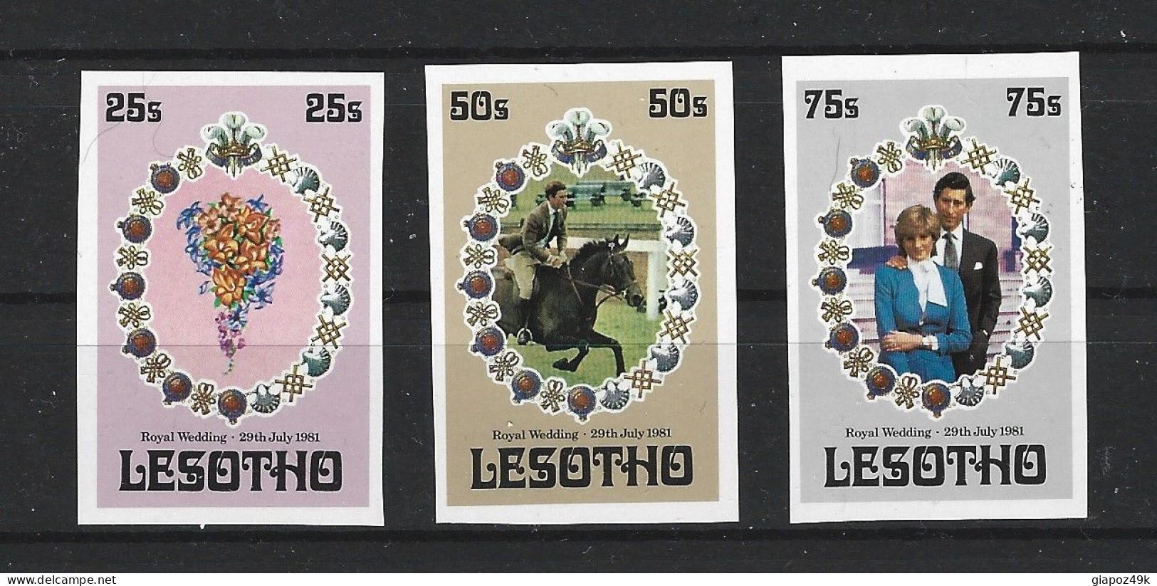 ● LESOTHO 1981 ֍ ROYAL WEDDING ● Charles & Diana ● 4 BF + Serie Imperforated ● X ● - Lesotho (1966-...)