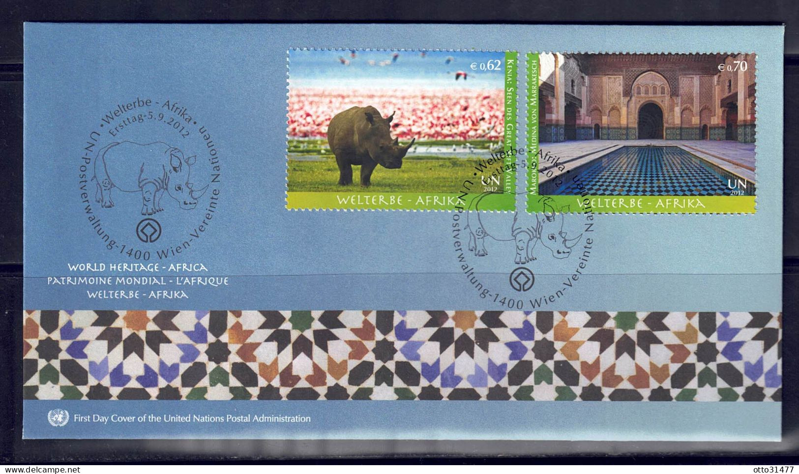 UNO Wien 2012 - UNESCO-Welterbe, FDC Mit Nr. 756 - 757 - FDC