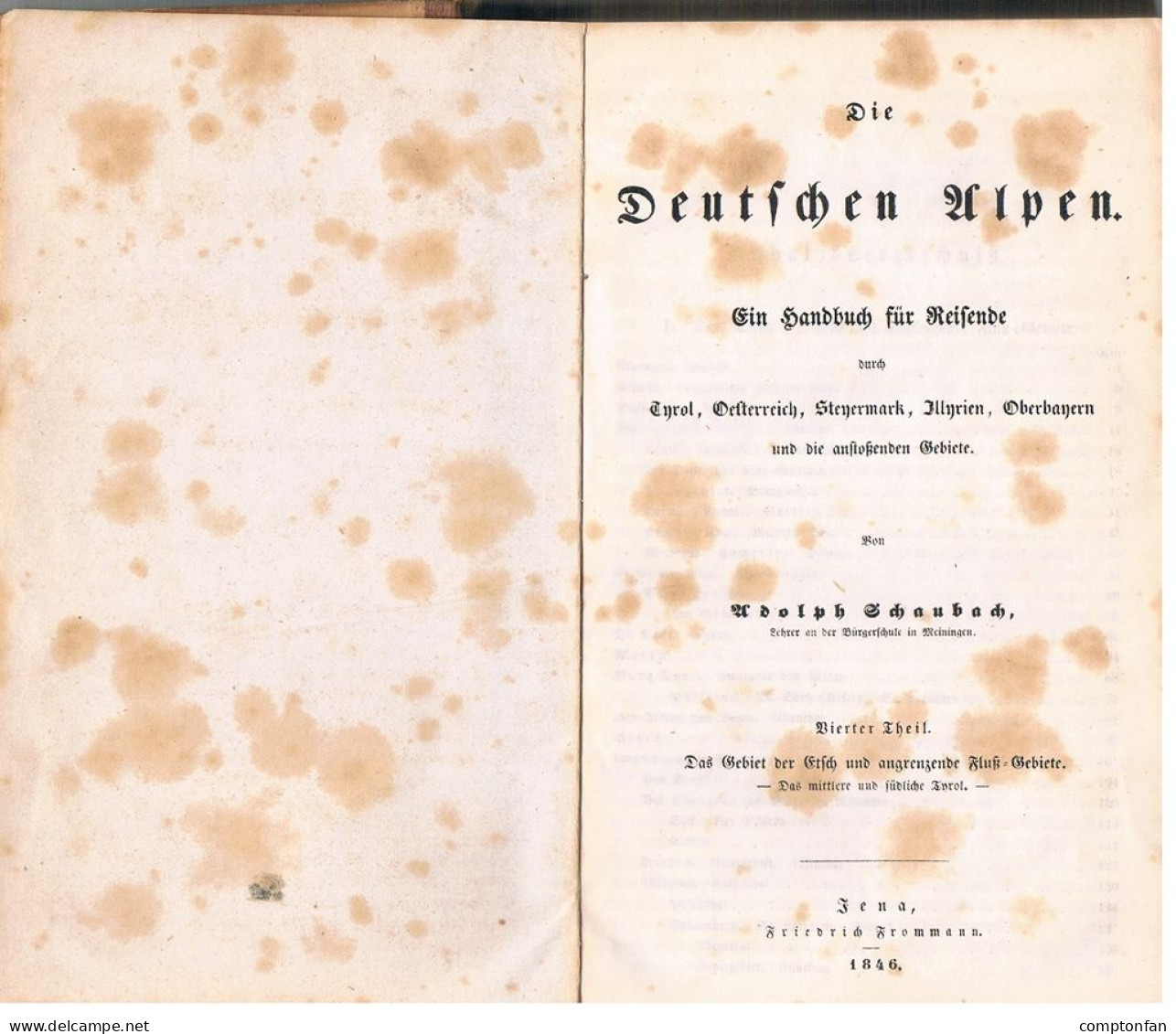B100 901 Schaubach Salzburg Steiermark Salzkammergut Ausgabe 1846 Rarität ! - Livres Anciens