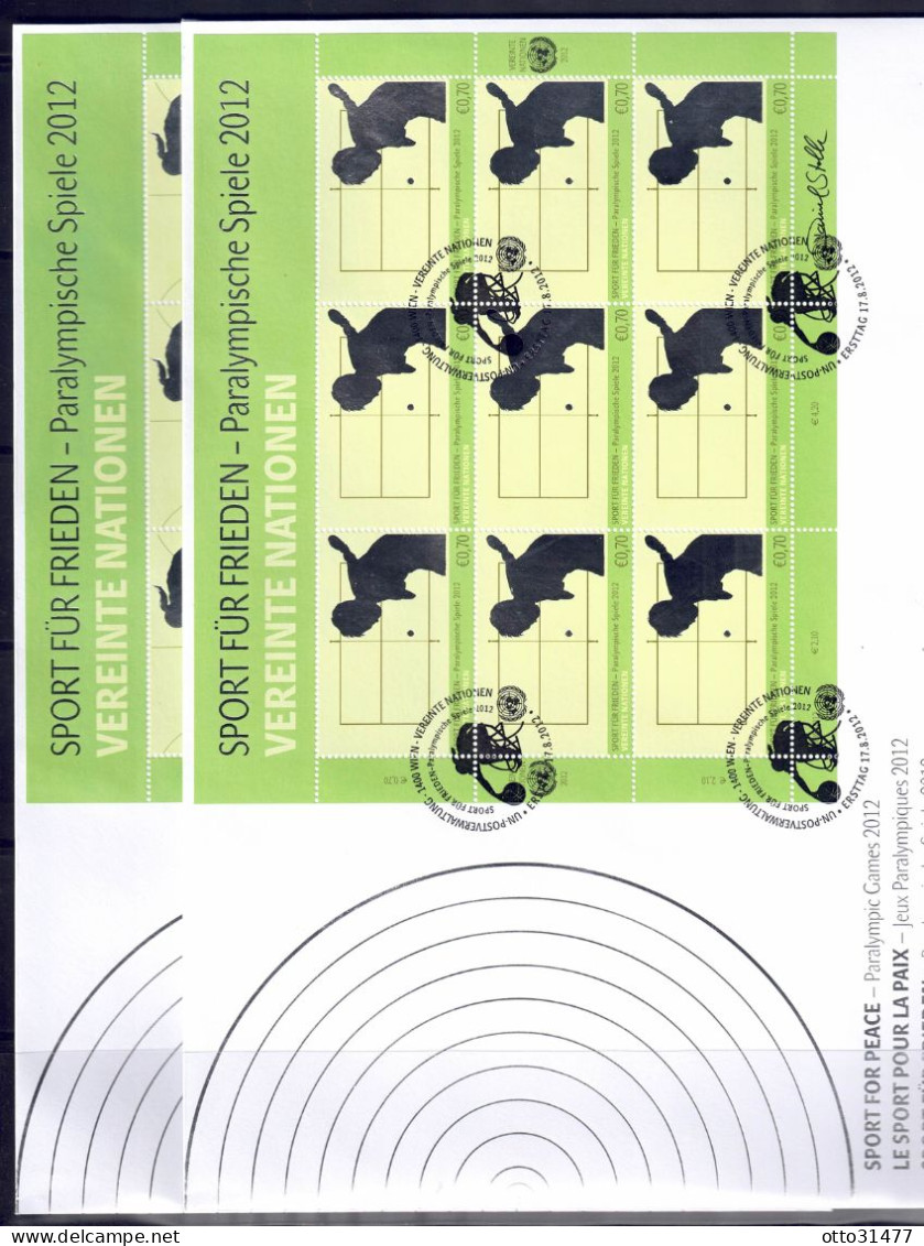 UNO Wien 2012 - Paraolympische Spiele, FDC Mit 754 - 755 Im Kleinbogen - FDC