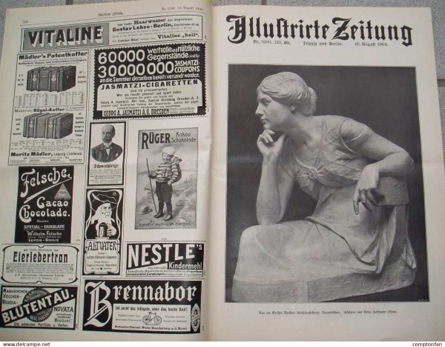 B100 905 Illustrirte Zeitung Bayreuth Paris Starnberger See 1904 Rarität ! - Alte Bücher