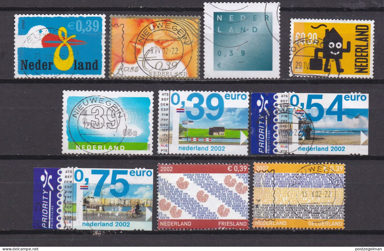 NETHERLANDS, 2002, Used Stamp(s) , Various Subjects , NVPH Nr. 2047=2102 , Scannr.18157 ,   10 Values - Gebruikt