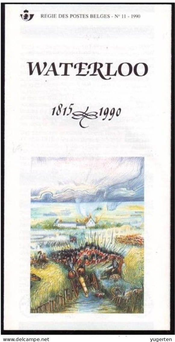 BELGIQUE BELGIUM 1990 - Official Philatelic Document - Waterloo - Napoleon - Technical Details - Leaflet - Notice Battle - Napoleon