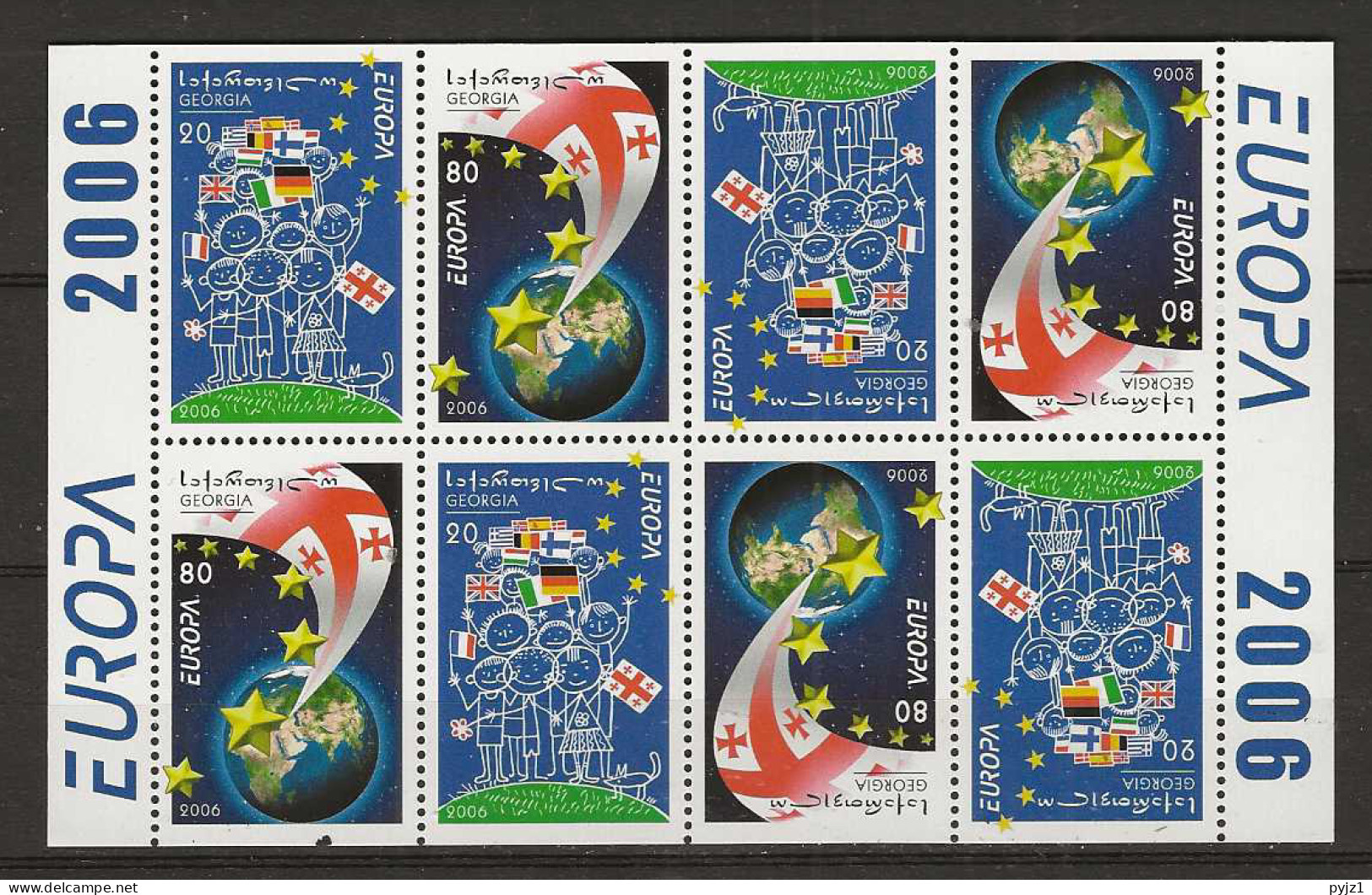 2006 MNH Georgia Booklet Pane Postfris** - 2006