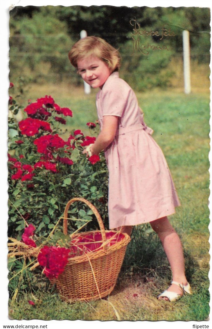 L150C0485 - Heureux Anniversaire - Jolie Fillette Avec Des Fleurs - Ed Photochrom Glacé  N°1825 - Día De La Madre