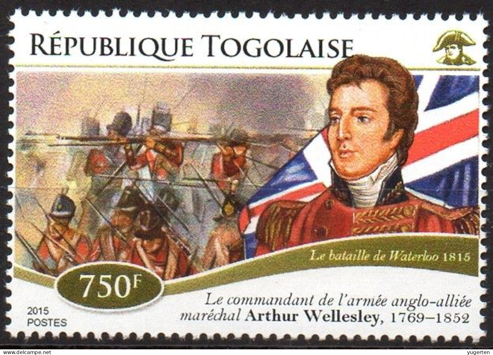 TOGO 2015 - 1v - MNH - 200th Anniversary Of Waterloo Battle - Napoleon - Arthur Wellesley - France - GB - Napoleone