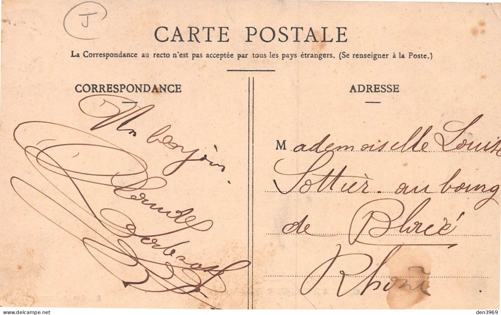 CHATEAUNEUF-du-PAPE (Vaucluse) - L'Avenue - Voyagé 1907 (2 Scans) Louise Sottier à Blacé Rhône - Chateauneuf Du Pape