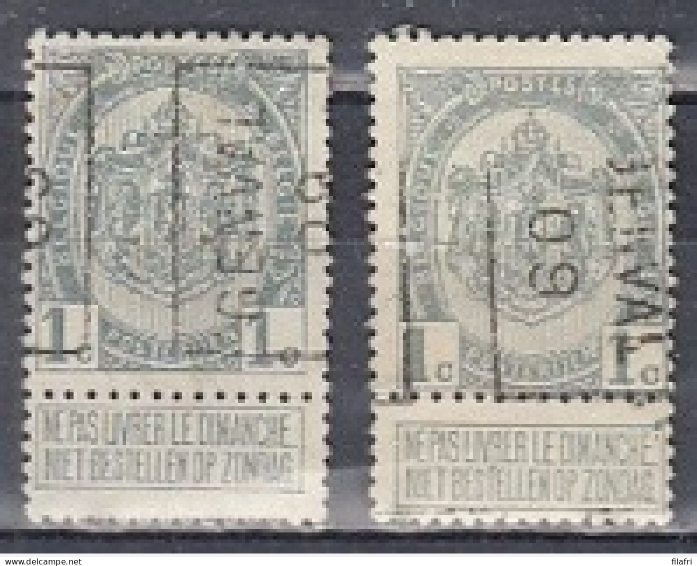 1318 Voorafstempeling Op Nr 81 - GENVAL 09  - Positie A & B - Rollo De Sellos 1900-09