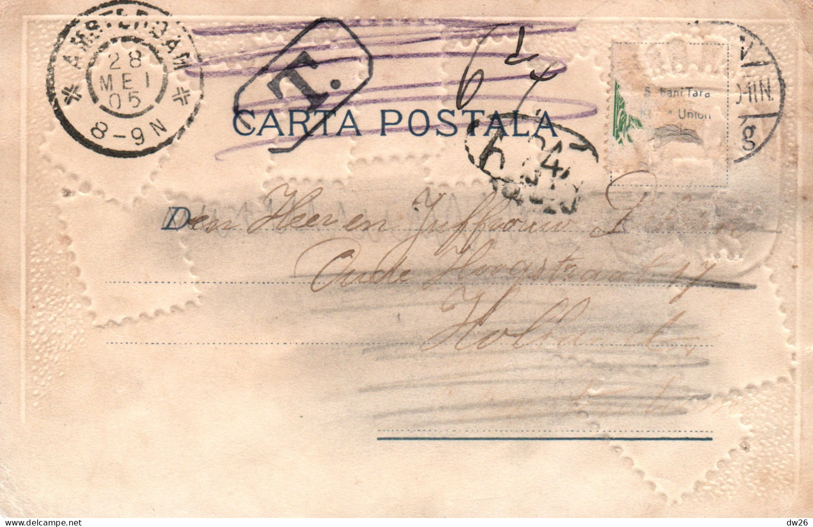 Représentation De Timbres: Stamps Romania (Roumanie) Carte Gaufrée Ottmar Zieher N° 32 - Stamps (pictures)