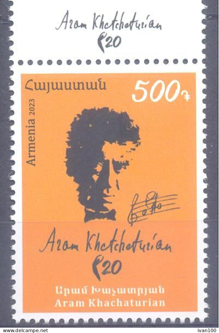 2023. Armenia,  120th Birth Anniv. Od Aram Khachaturian, Composer, 1v,  Mint/** - Armenia