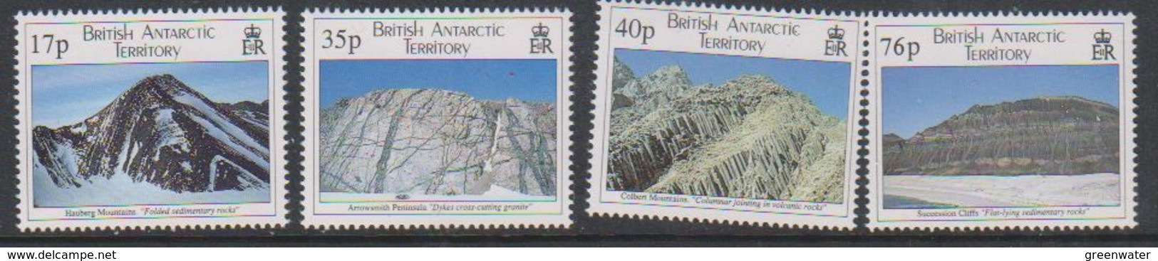 British Antarctic Territory (BAT) 1995 Geological Structures 4v ** Mnh (59162) - Ungebraucht