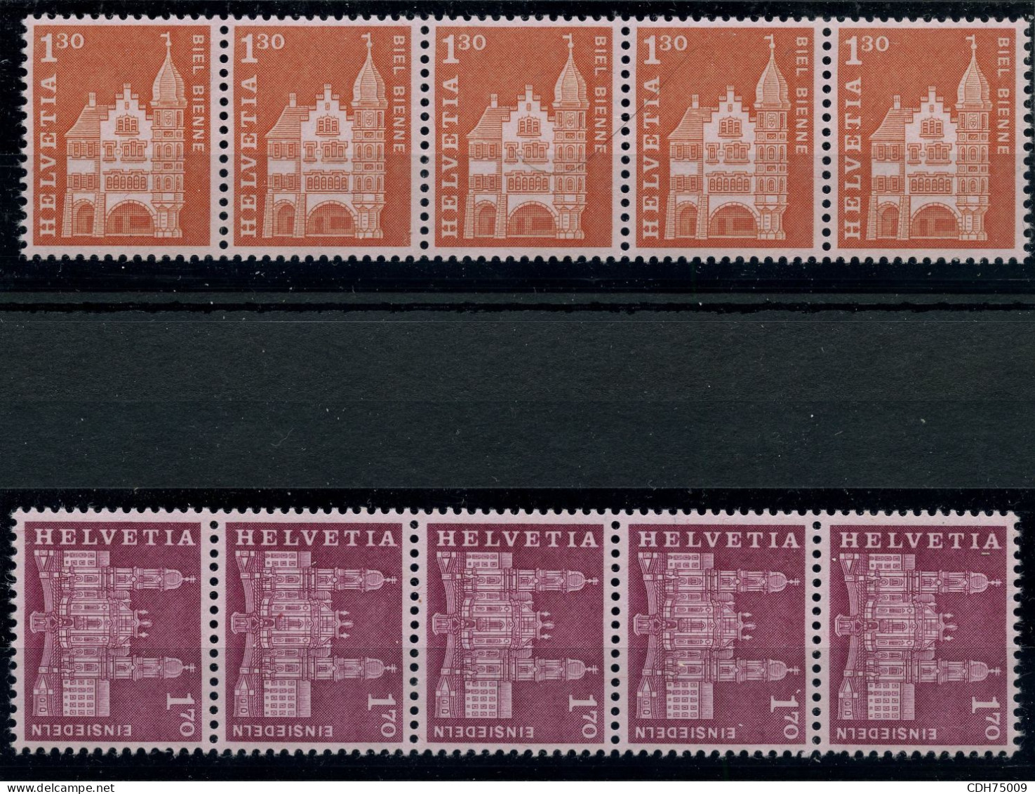SUISSE - 421 - 423 - 425 - 426  ROULETTES DE 5 TIMBRES AVEC NUMERO ** - Unused Stamps